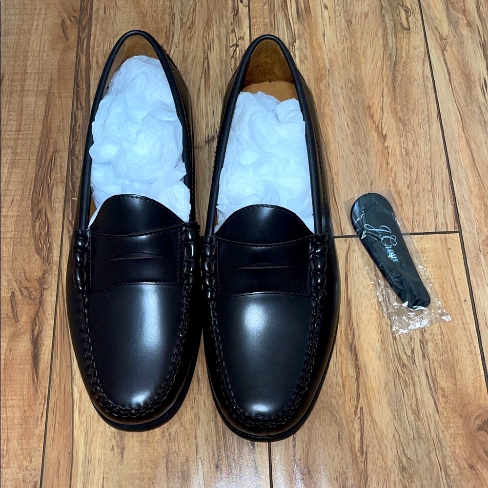 NIB J.Crew Camden Leather Loafers with Rubber Soles in Dress Brown - Picture 6 of 11